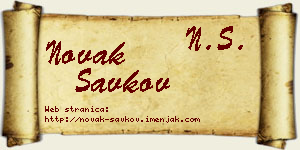Novak Savkov vizit kartica